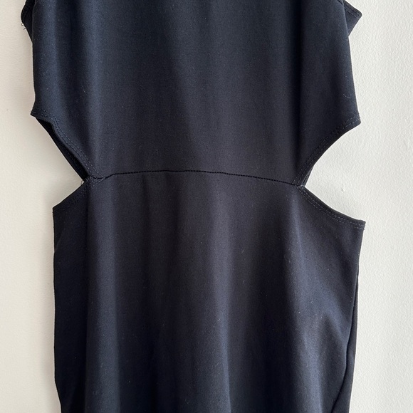 Rolla Costa Black Bodycon Tank Top Cutout Zippered Dress, Size Medium - Picture 3 of 16